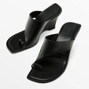 Massimo Dutti Heeled Wedges Limited Edition - Black - European Size 40